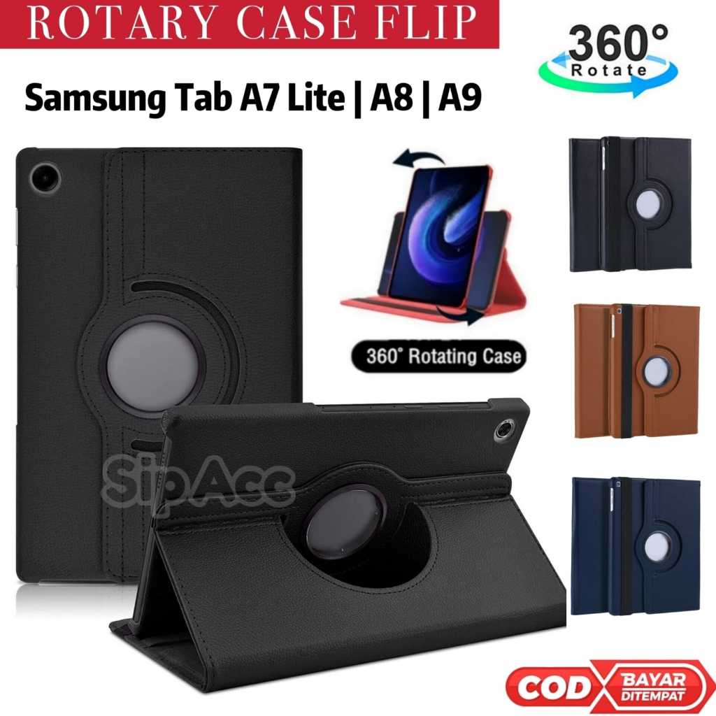 Samsung Tab A9 Case Tab Samsung A7 Lite | Casing Tab A8 Rotary Case Flip Cover Sarung Tablet