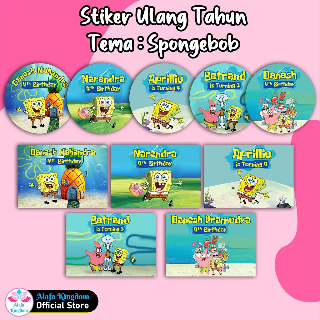 

alafakingdom Stiker Ulang Tahun Spongebob