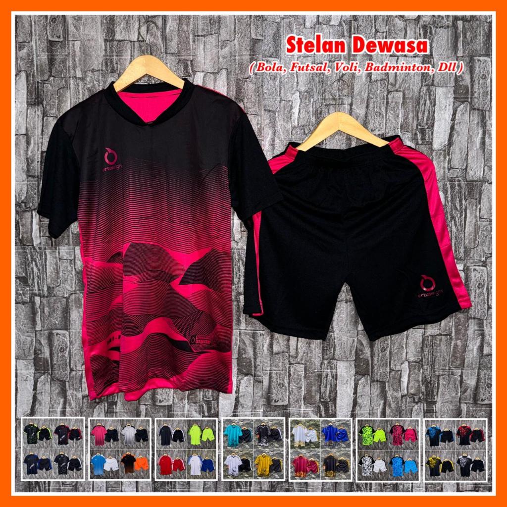 Jersey Futsal Remaja Dewsa Ortuseight Baju Bola Pria Wanita PINK Terbaru