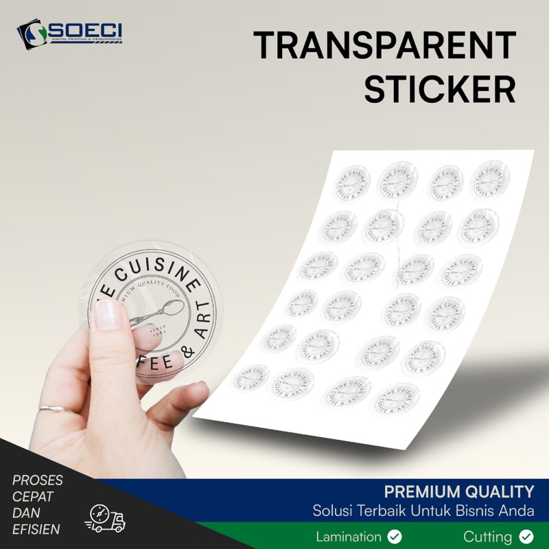

PRINT STICKER I CETAK STIKER TRANSPARRANT A3+ I LAMINASI GLOSSY & DOFF | KISS CUT