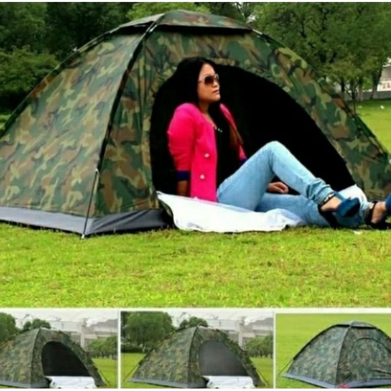 tenda dome loreng army tenda camping 5 orang tenda mendaki gunung WID