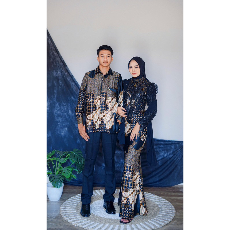 gamis duyung batik mewah mix brukat dan slendang