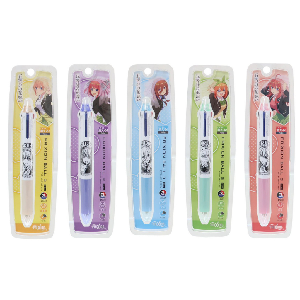 

Pilot FriXion Ball 3 Slim Quintessential Quintuplets Ichika Nino Miku Yotsuba Itsuki Nakano Anime Erasable 3 Color Multi Ink Pen 0.5mm Pulpen Bisa Dihapus Limited Edition