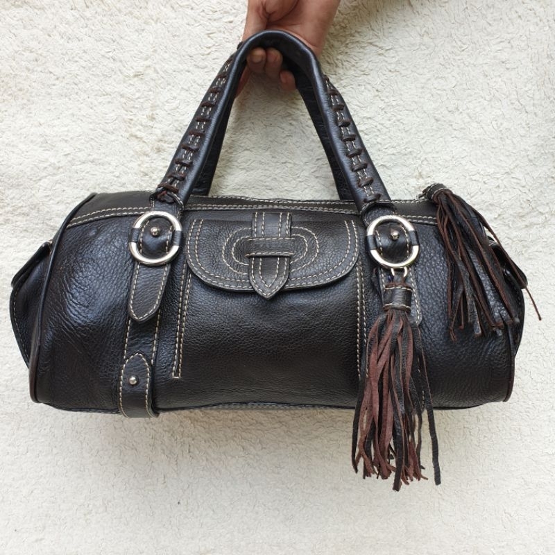 Tas Bally Coklat Handbag Wanita Kulit Asli