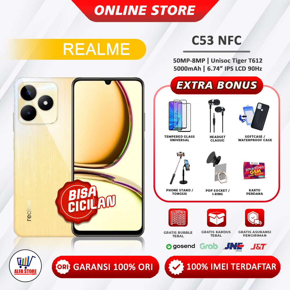 Realme C53 NFC ram 8/256Gb ram 6/128Gb gaming phone android 13 garansi resmi