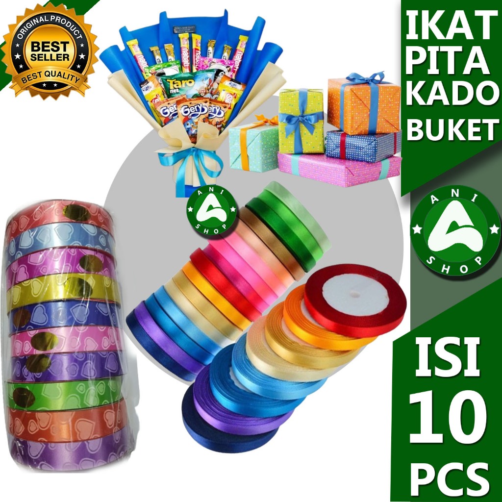 

PITA SATIN/KADO/BUKET 1 ROL ISI 10 PCS 2 MOTIF ANI SHOPP