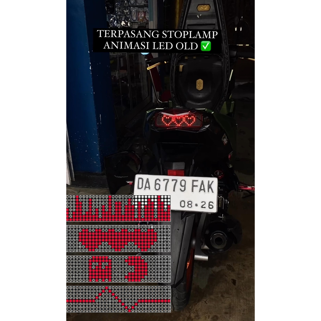 STOPLAMP RUNNING TEXT VARIO 125 OLD LAMPU REM BELAKANG VARIO 125 OLD