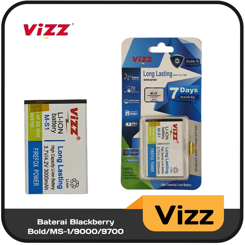 Baterai Blackberry Bold/M-S1/9000/9700 Original Vizz