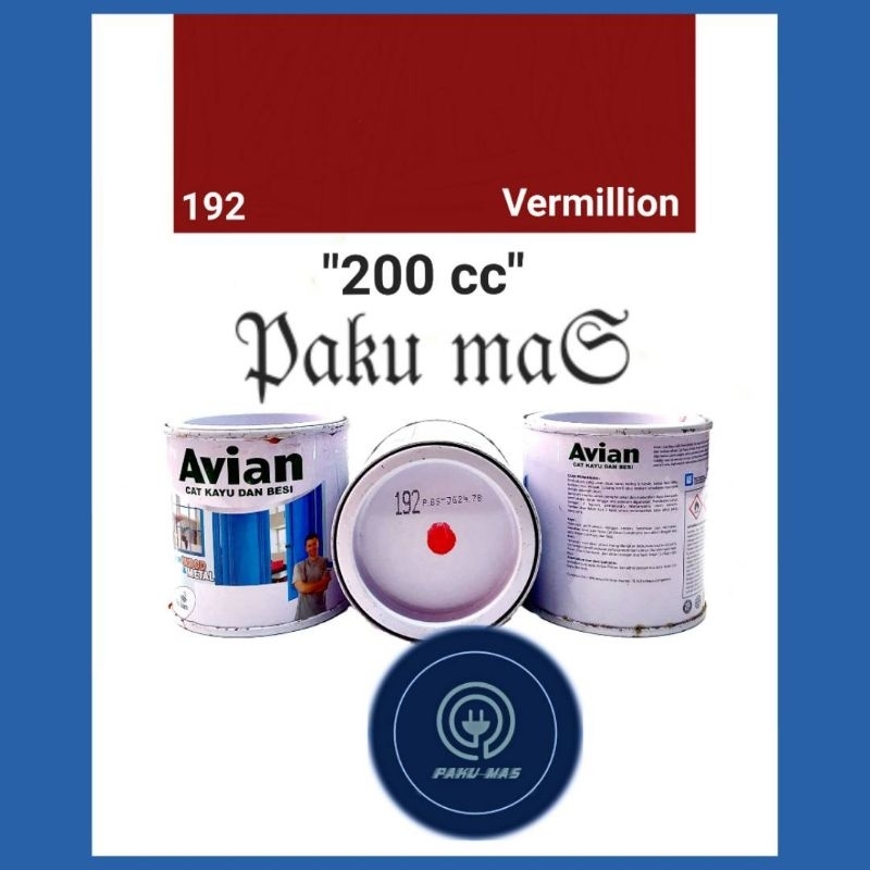 Cat Avian kayu dan besi 200cc warna vermillion warna merah