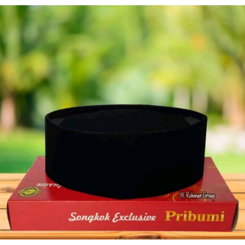 peci pribumi hitam polos tinggi 10 cm Ac