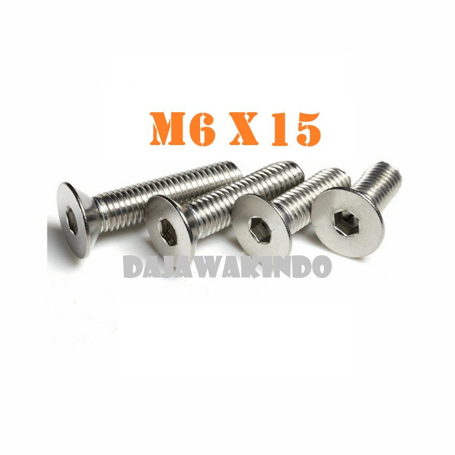 Baut JF L Stainless / Verseng M6 x 15 Stainless 304
