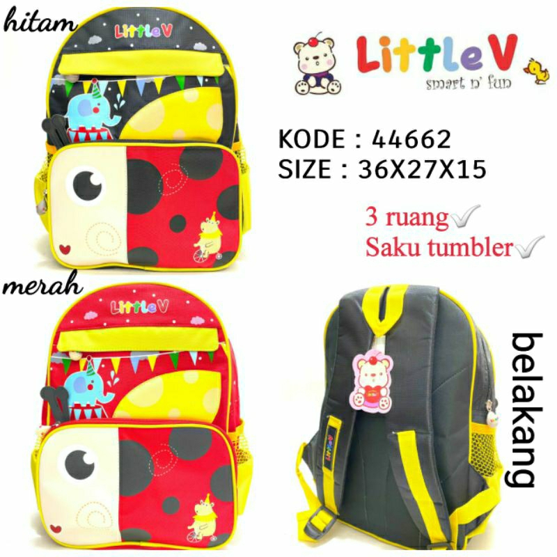 Tas Sekolah Anak Laki Laki Tas Backpack Karakter Little V 44662 Tas Keren