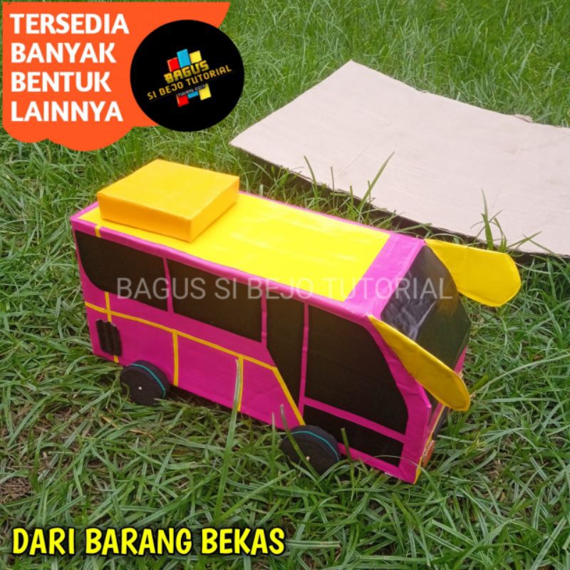 MOBIL MOBILAN BUS BUSWAY DARI KARDUS SEBAGAI PRAKARYA TUGAS SEKOLAH