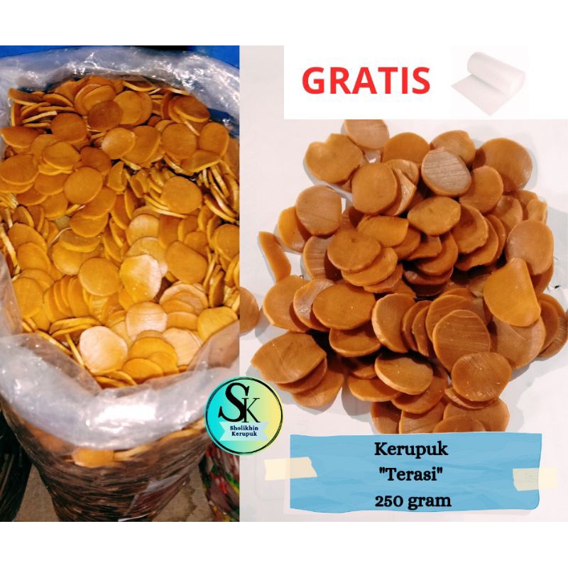 

Kerupuk Terasi 250 gram / Kerupuk makan / Kerupuk Rujak / Kerupuk Mentah