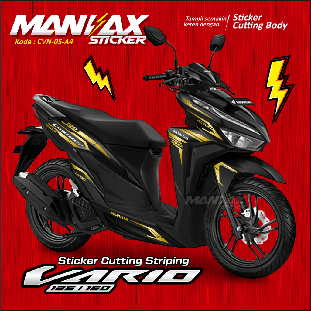 Sticker Vario 150 Gold - Cutting Sticker 125-150 New Gold - Stiker Vario New Gold - Kode CVN5