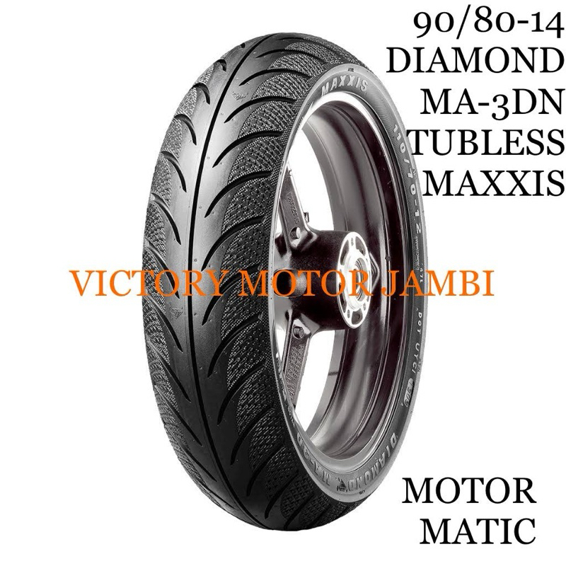 BAN LUAR BELAKANG MOTOR MATIC 90/80-14 DIAMOND MA-3DN TUBLESS MAXXIS
