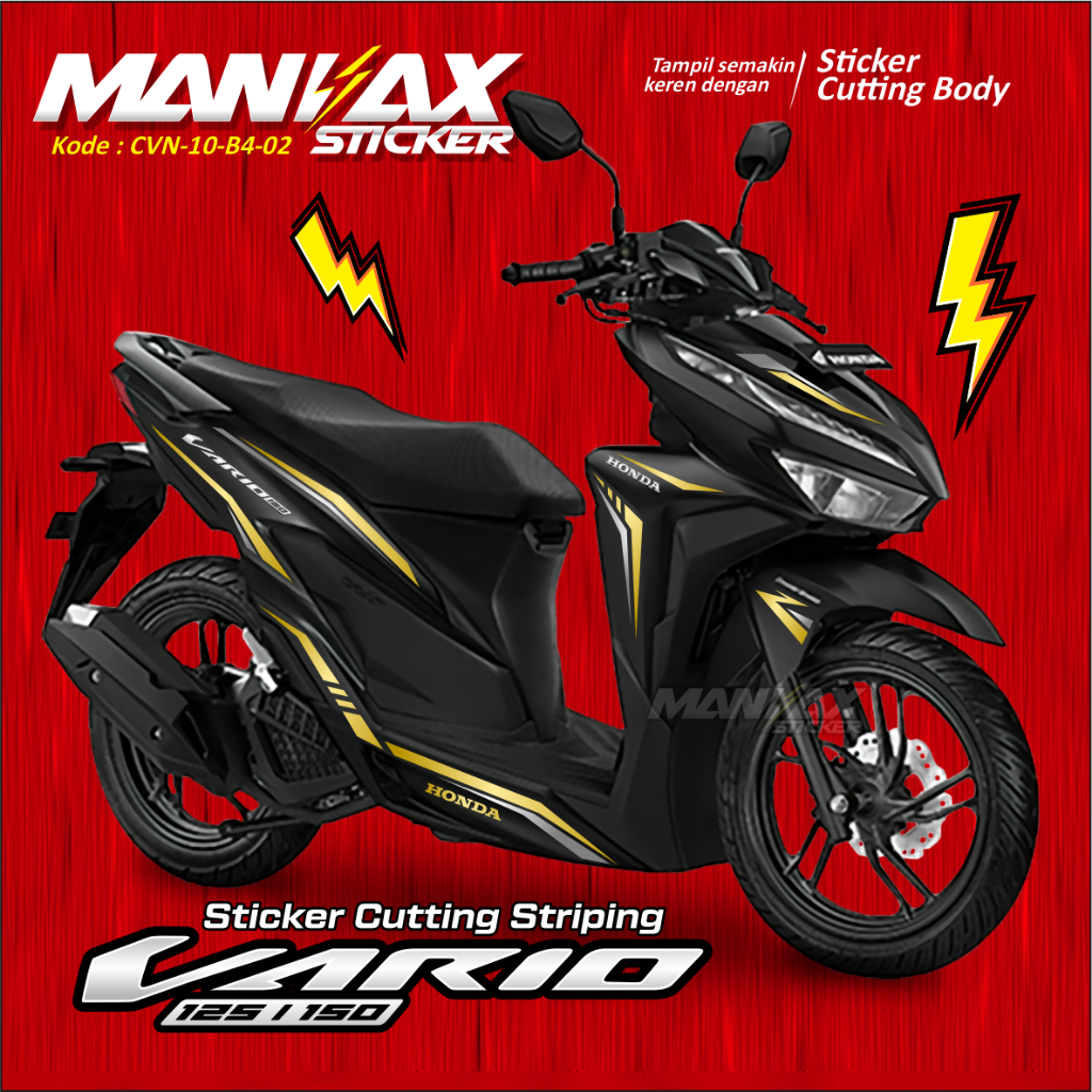 Sticker Vario 150 Gold - Cutting Sticker 125 150 New Gold - Sticker Motor All New Vario - KODE CVN