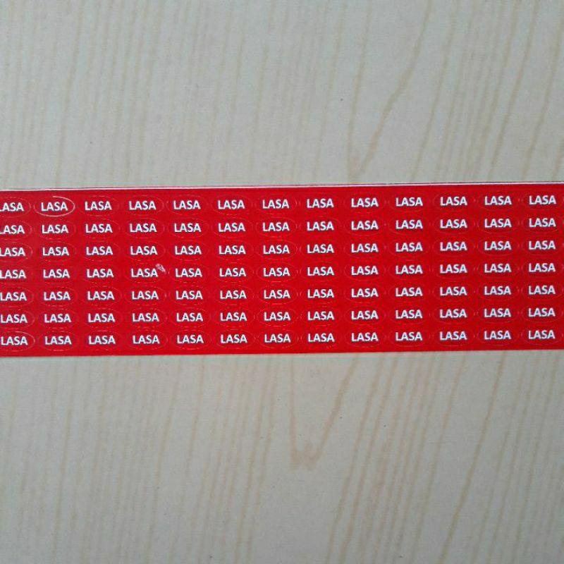 

Stiker Label Lasa Merah Oval