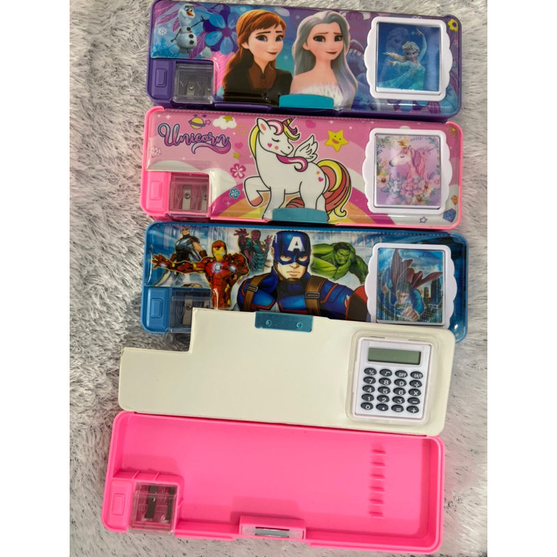 

(Cod) Kotak pensil Calculator karekter anak-anak