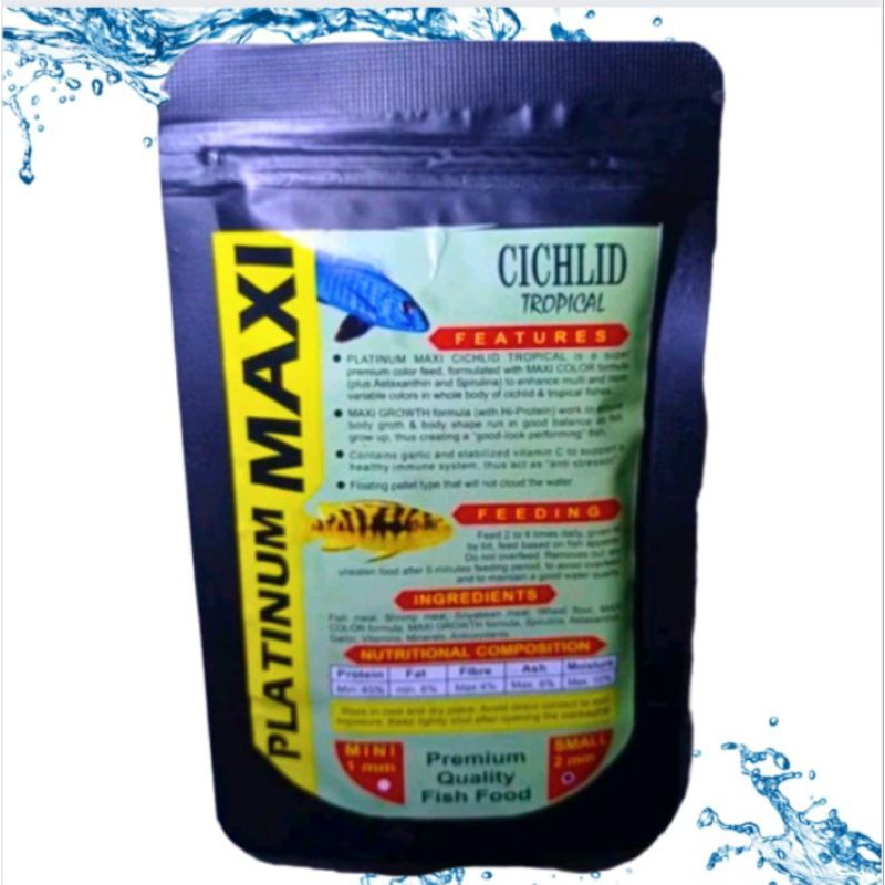 MAKANAN IKAN FISH LOVER PLATINUM MAXI CICHLID TROPICAL 40GR