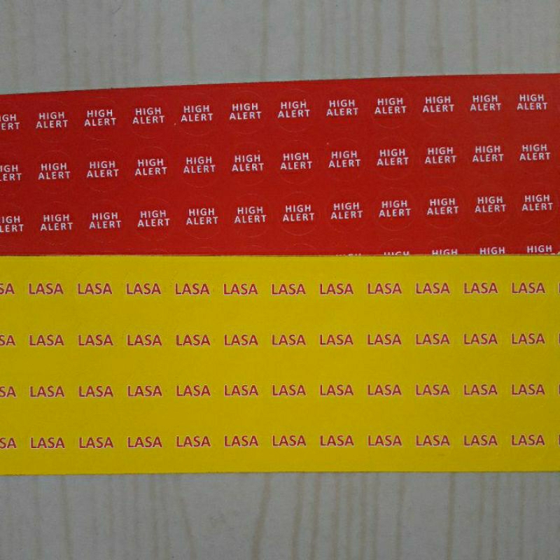 

Stiker Label Lasa dan High Alert Bulat 1.5 cm