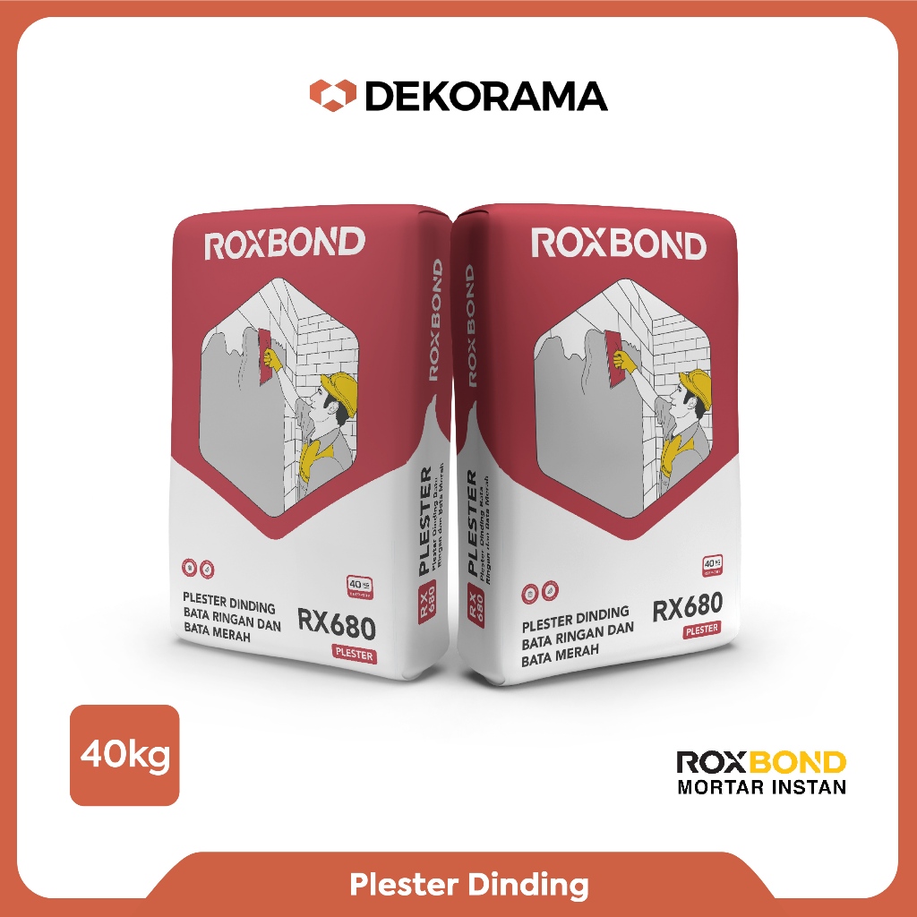 ROXBOND MORTAR RX580 / PLESTER BATA MERAH BATA RINGAN / PLESTER 40kg