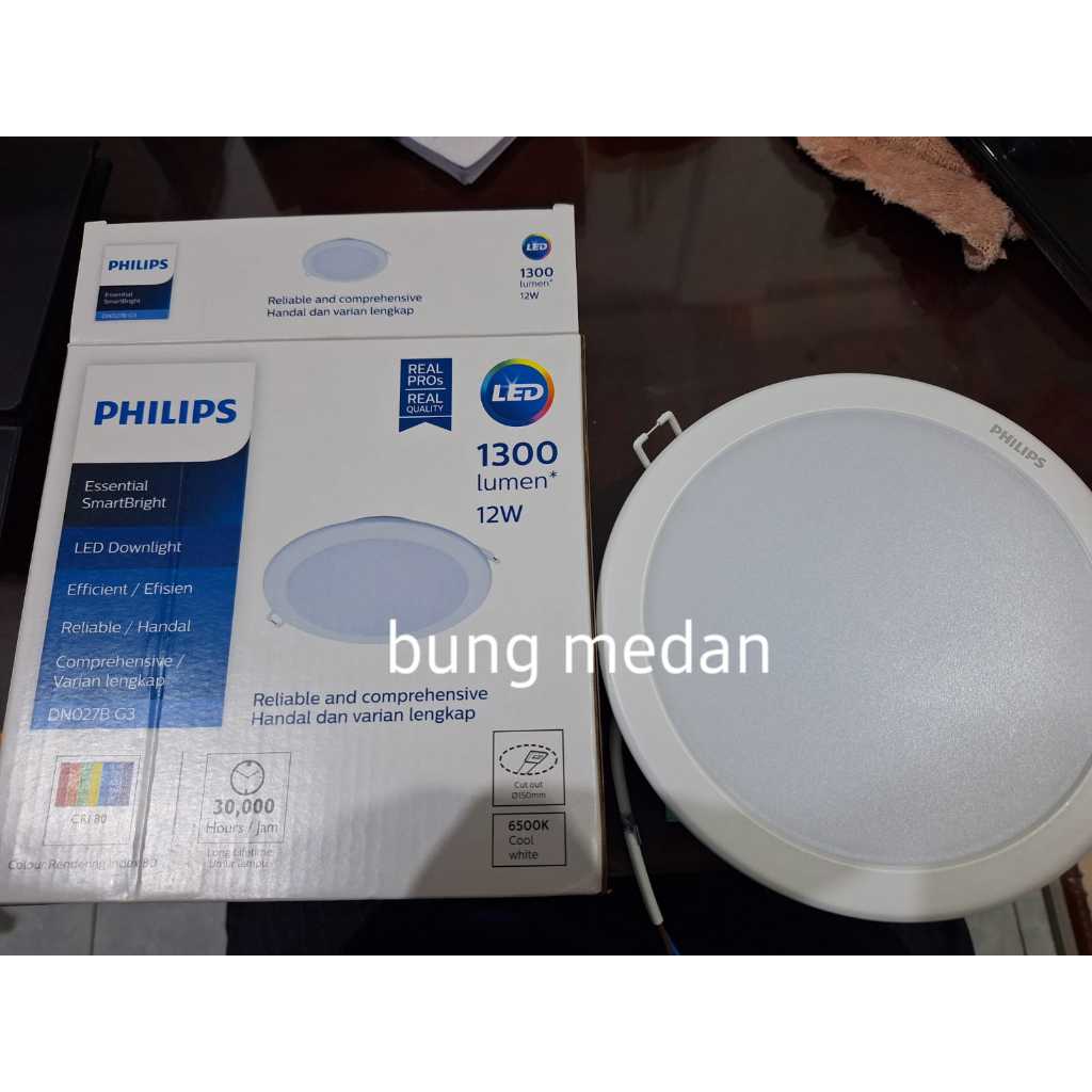 Lampu Led Philips DN027B g3 12w 12 Watt PANEL DOWNLIGHT Tanam BULAT PUTIH 6500k cw
