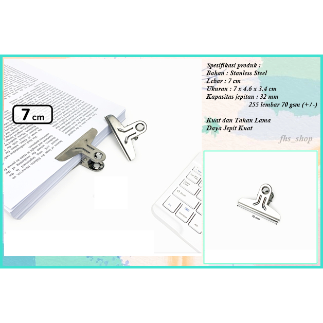 

Penjepit Kertas Bulldog Clip Klip Kertas Binder Clip Jepitan Kain 7 cm