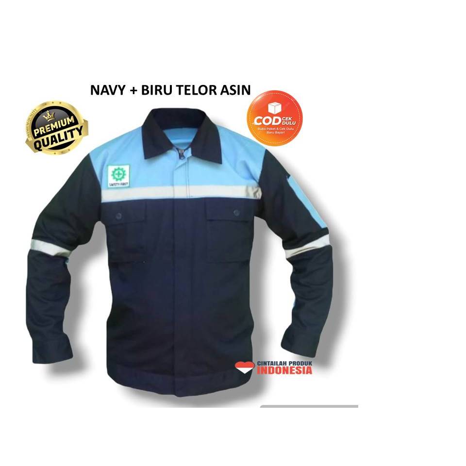 Baju Wearpack Pria Safety K3 Seragam Kerja Proyek Tambang Lapangan Bengkel Las Atasan Lengan Panjang