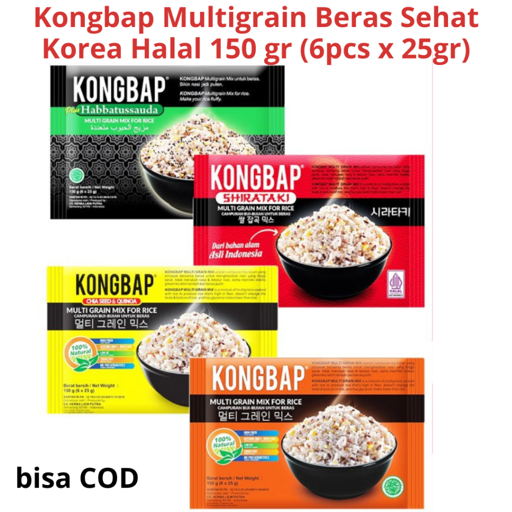 

Kongbap Multigrain mix Beras Sehat Korea Halal 150 gr (6pcs x 25gr)