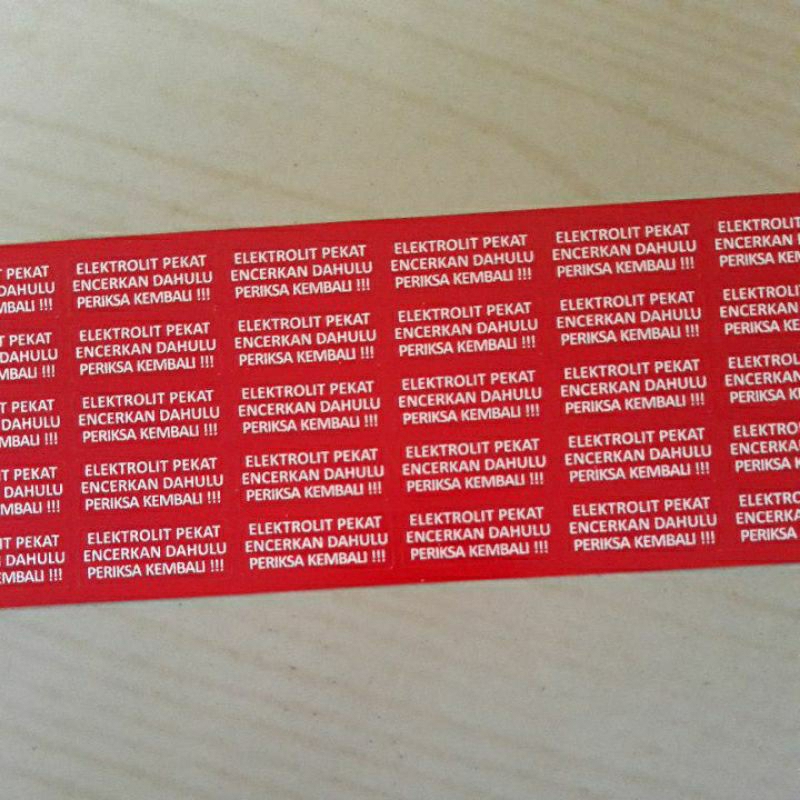 

Stiker Label Elektrolit Pekat Merah