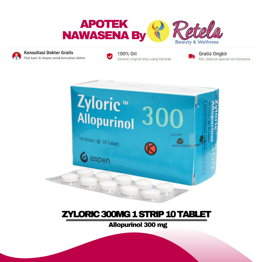 ZYLORIC 300MG 1 STRIP 10 TABLET ( Allopurinol 300 mg )