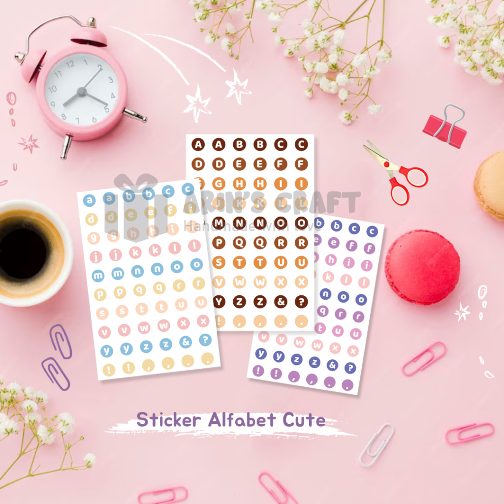 

Sticker Huruf lucu / sticker Alfabet waterproof + cutting lucu
