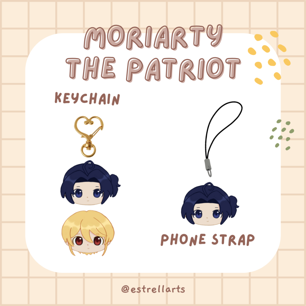 Fanmerch Moriarty the Patriot Yuumori linked keychain sherliam | Phonestrap Sherlock Holmes | Keycha