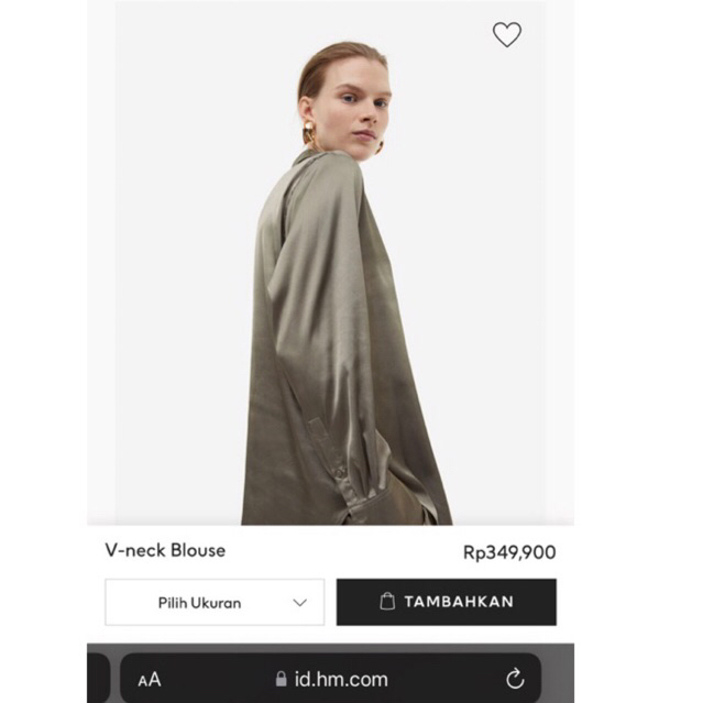 Kemeja V-Neck H&M Original Wanita