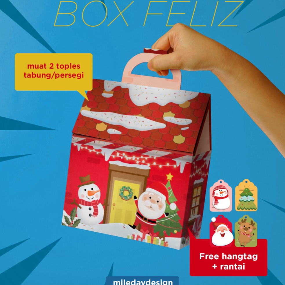 

BEST BUY ISI 5 FELIZ BOX HAMPERS NATAL KOTAK HAMPERS NATAL toples tabung 6 8 ml toples persegi panjang 45gr