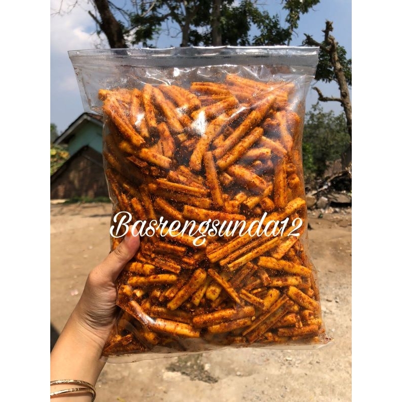 

Seblak potato bumbu basah daun jeruk kerupuk pedas noni 1 kg / 1000gram