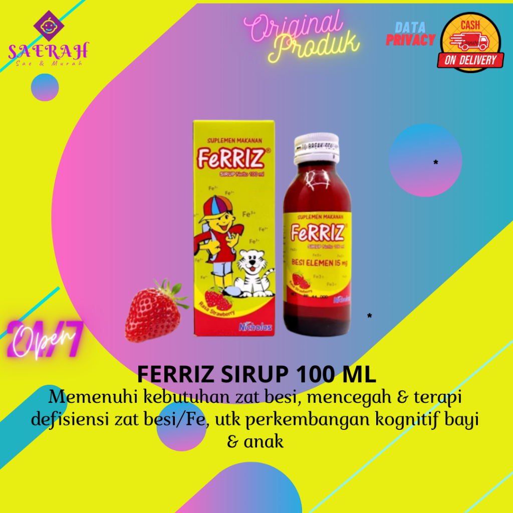 Ferriz Sirup 100 ml | Suplemen Zat Besi Anak | Ferriz Anak