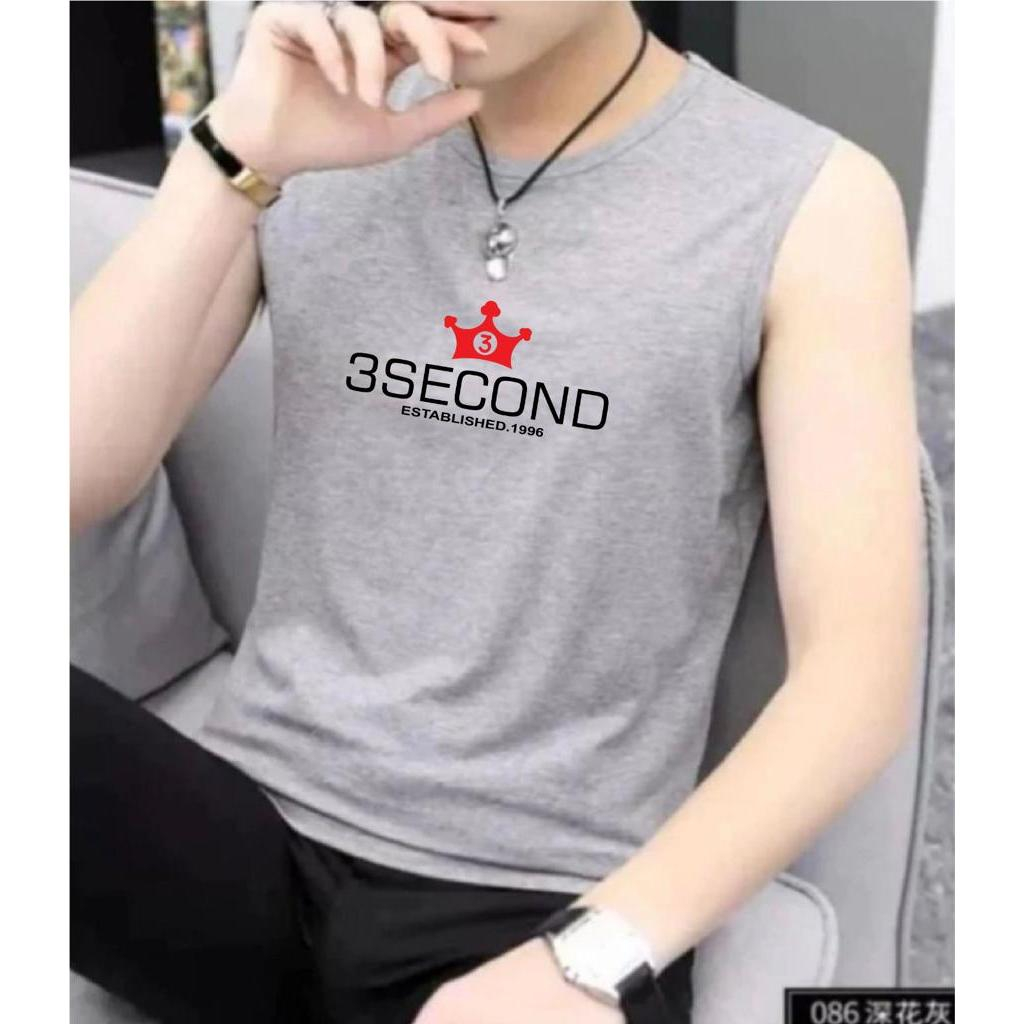 COD.SINGLET PRIA DEWASA (3SECOND) KAOS TANPA LENGAN / LEKBONG PRIA / KAOS DALAM PRIA / SINGLET PRIA 