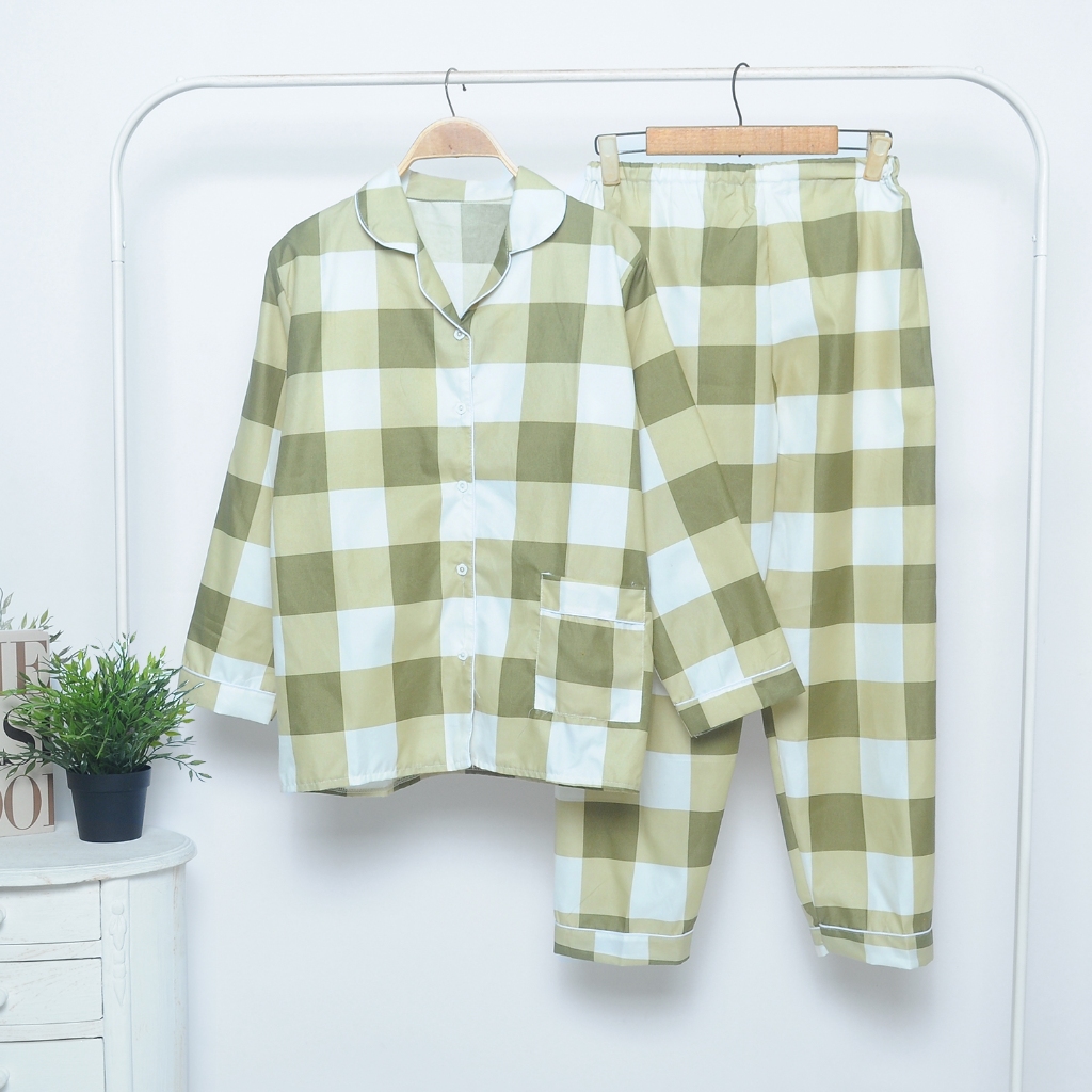 Baju Tidur Piyama Wanita Dewasa Motif Korea Lengan Panjang