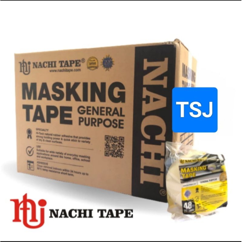 

Nachi Masking Tape /Isolasi Kertas 1" (24mm) dan 2" (48mm) X 20 Yard