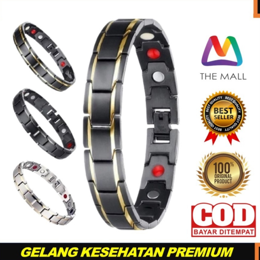 MG Gelang Kesehatan Titanium Original Gelang Magnet Terapi Kesehatan/Gelang Terapi Simple Antikarat 
