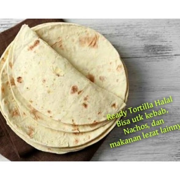 

ORIGINAL Tortilla 2cm isi 1 lembar tortila kulit kebab bungkus kebab bahan kebab halal daging kebab tacos nachos roti canai maryam libanes