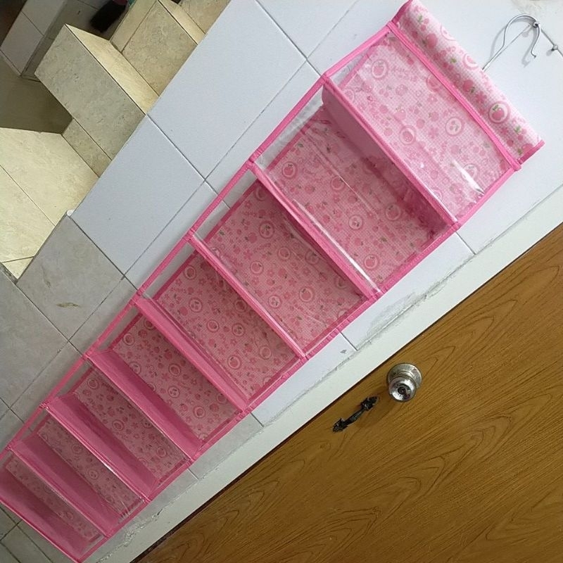 organizer sepatu , tempat sepatu gantung, tempat sandal gantung plastik , tempat penyimpanan plastik