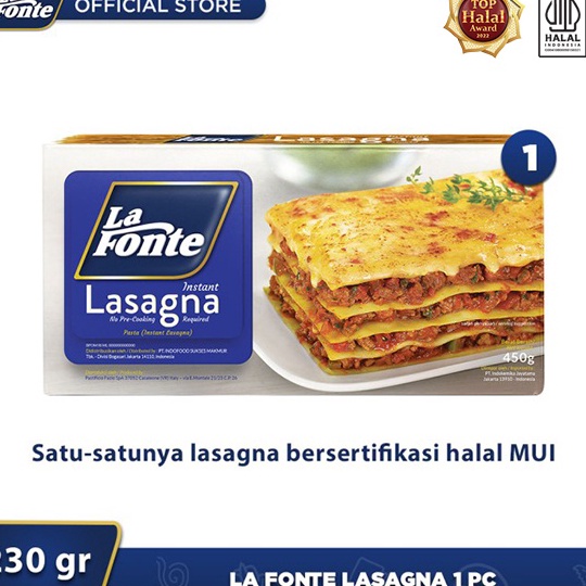 

READY STOK La Fonte Lasagna 23gr 1 Pc