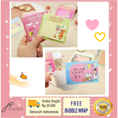 Sticky Notes Kartun Memo mini korea segi/Memo karakter lucu unik/ notebook memo karakter