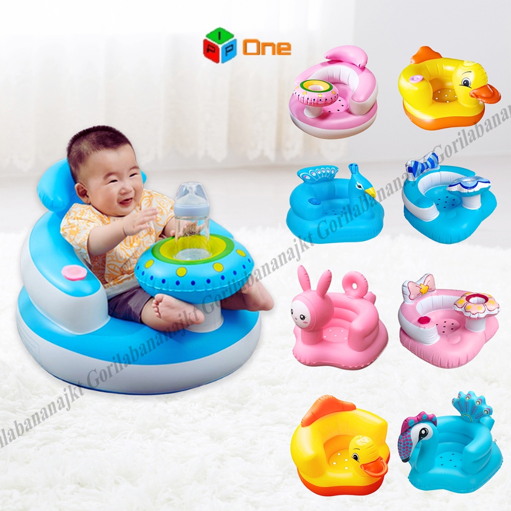 Kursi Pompa Bayi Sofa Tiup Tempat Duduk Bayi Balon Bebek Merak