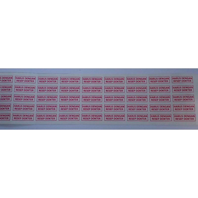 

stiker label Harus Dengan Resep Doktor