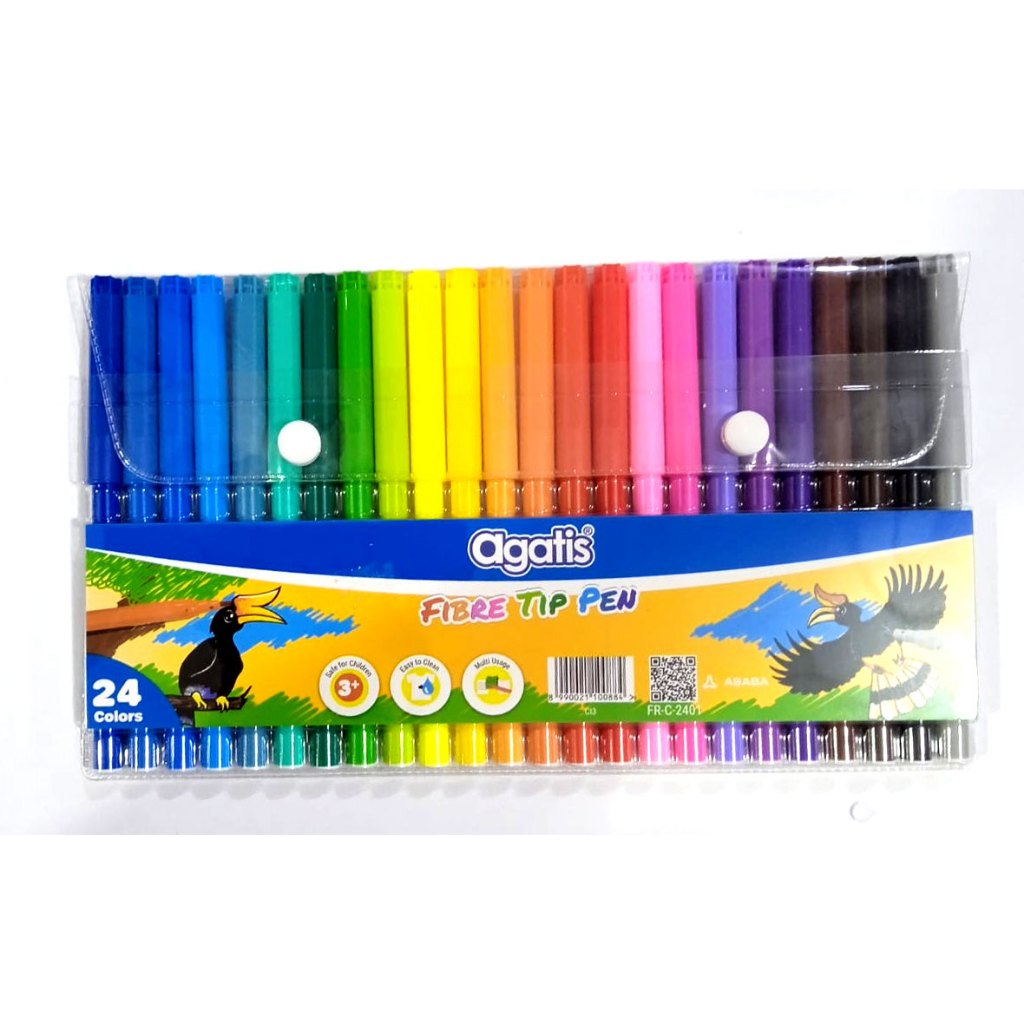 

Pewarna spidol AGATIS Fibre Tip Pen isi 12, 18 dan 24