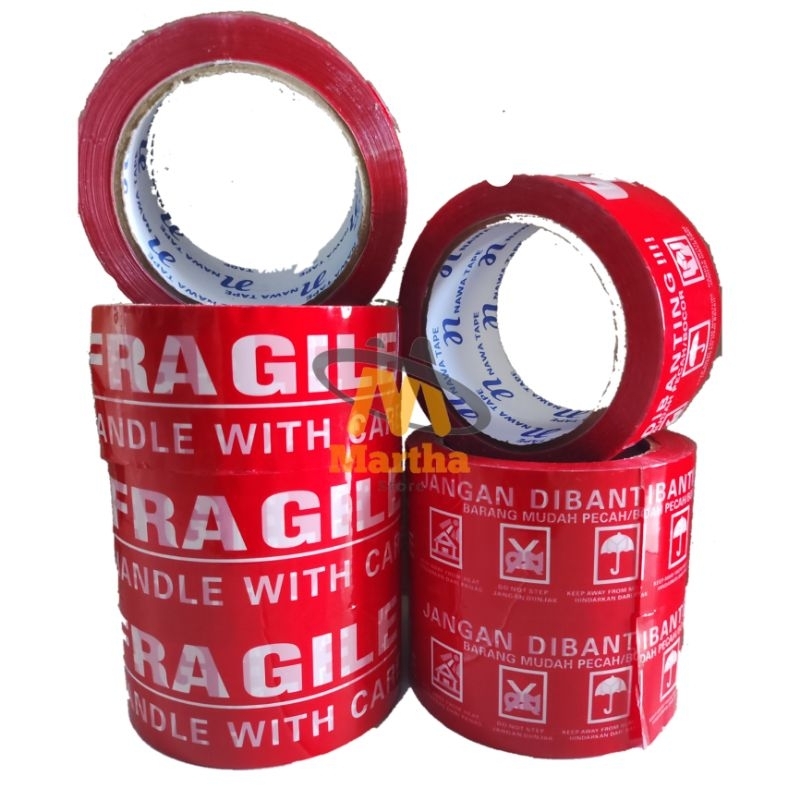 

Lakban fragile JANGAN DIBANTING 48mm x 60yard